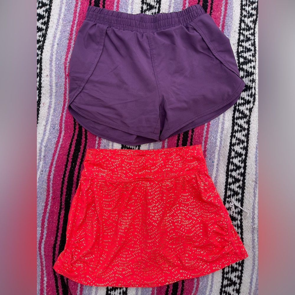 All in Motion Purple and Red Kids Athletic Shorts